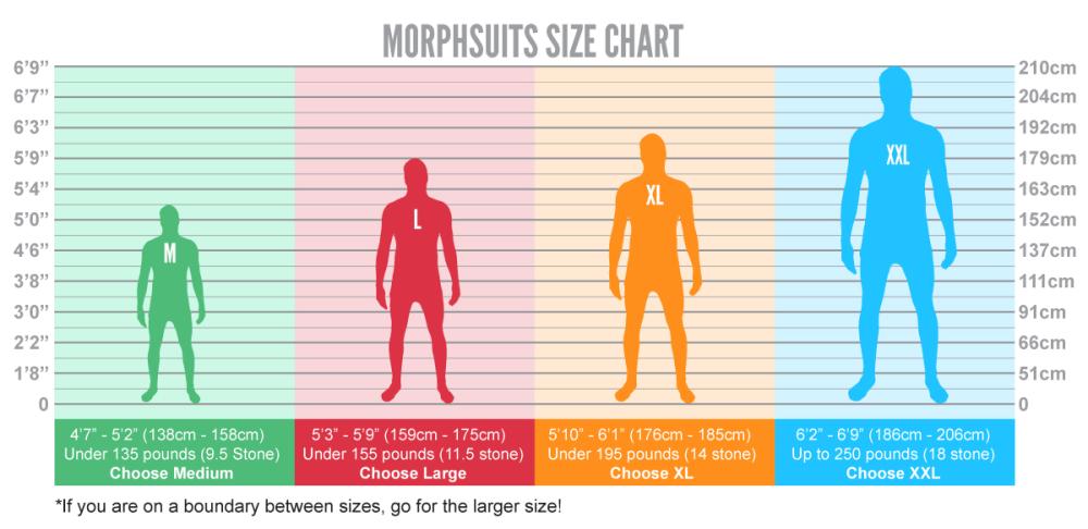 Morphsuits Adult Size Guide