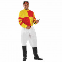 Mens Red & Yellow Jockey Costume