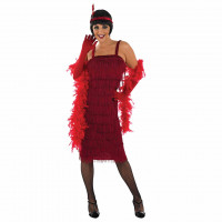 Womens 20s Red Flapper Dress Costume