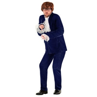 Mens 60s British Spy Costume Blue