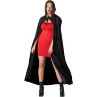 Black Velour Hooded Cape