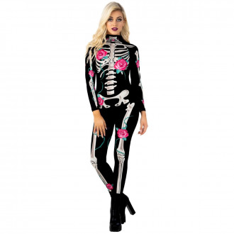 Womens Botanical Skeleton Bodysuit Costume