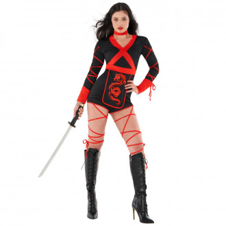 Womens Dragon Ninja Playsuit Costume