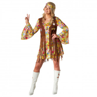 Womens Yellow Hippie Costume Dress