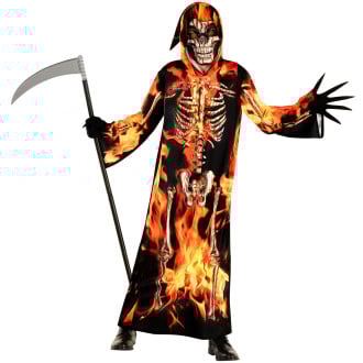 Kids Fire Grim Reaper Costume