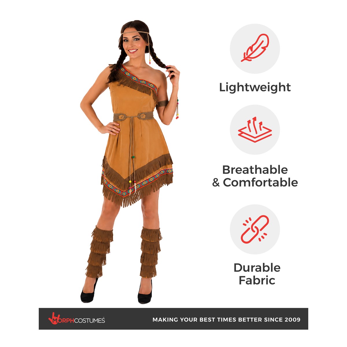 ladies native american fancy dress Medium Indian Squaw Costume OB 26/US 22