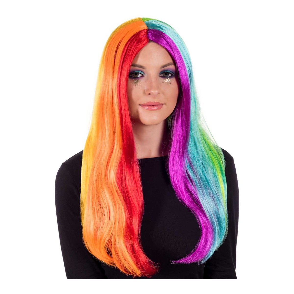 Deluxe Long Straight Rainbow Wig