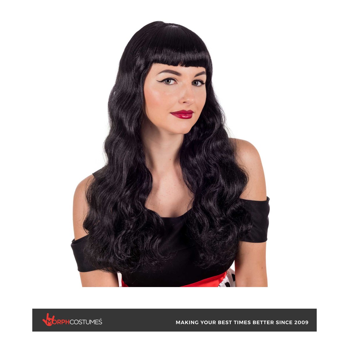 Black Rockabilly Wig for Adults | MorphCostumes