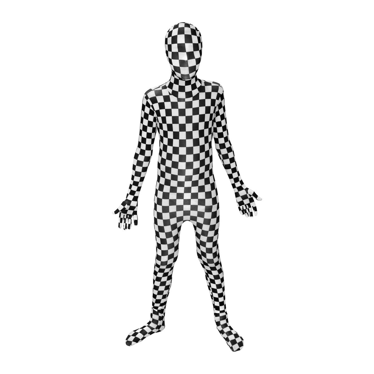 Kids Black and White Check Morphsuit