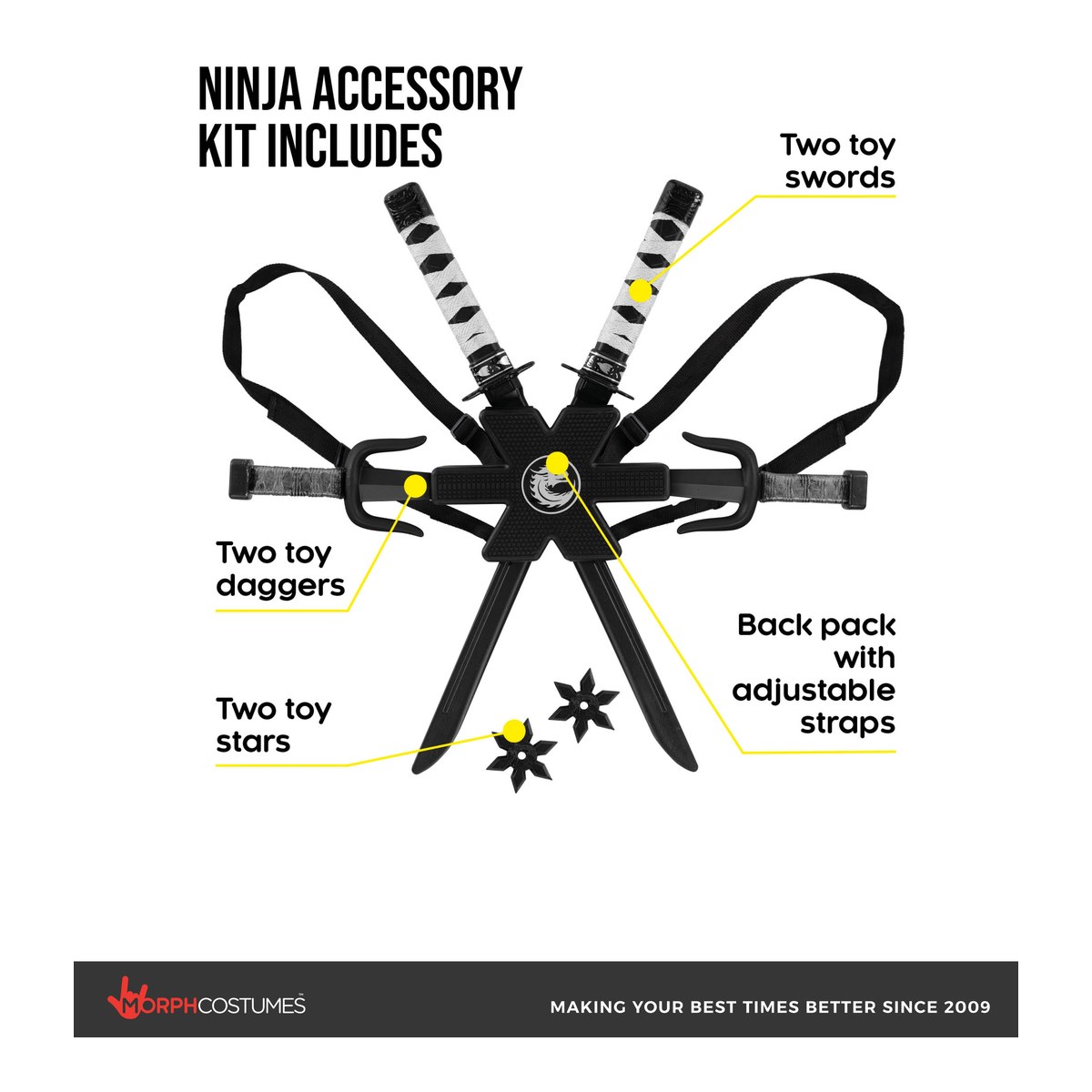 Kids Ninja Backpack Accessory Set | MorphCostumes