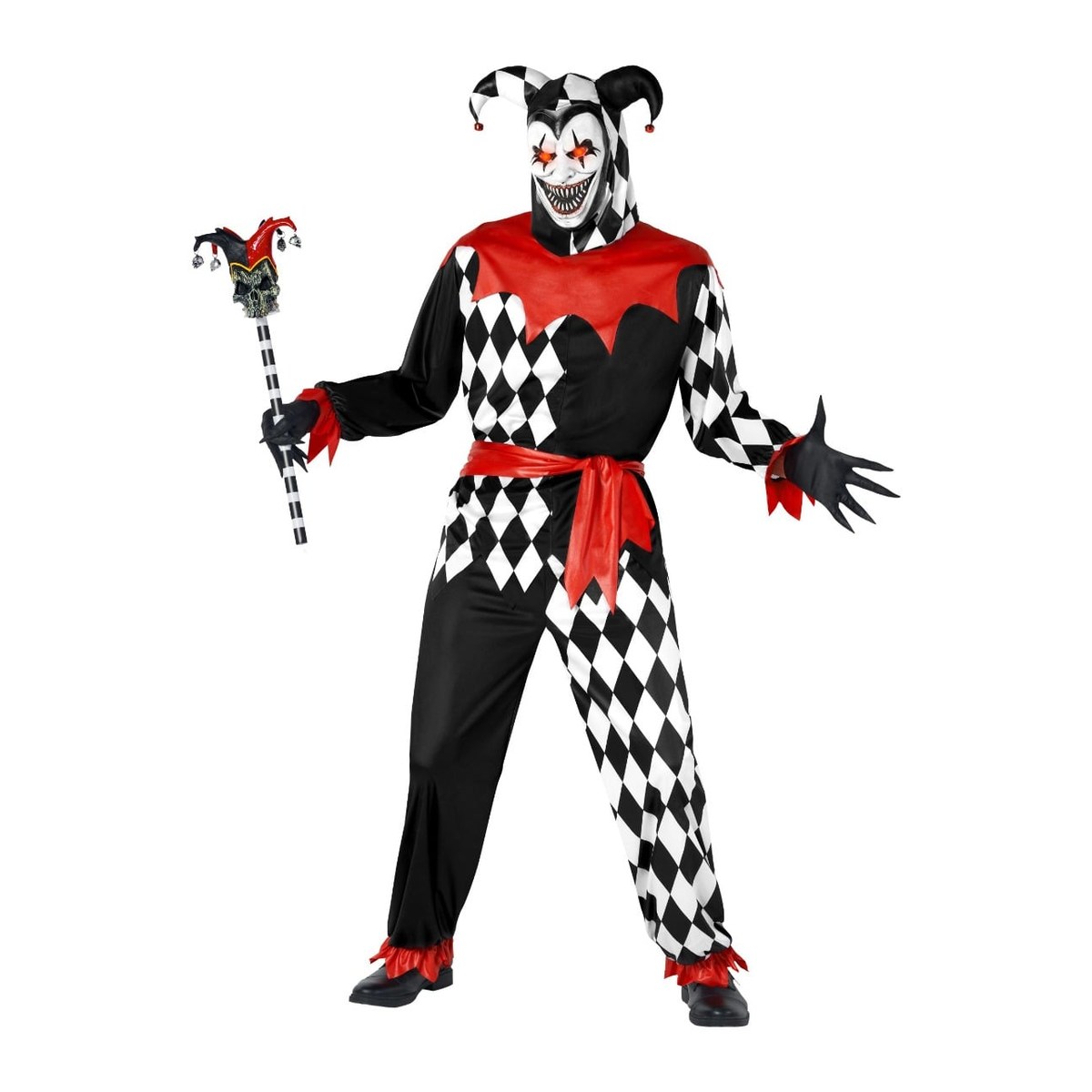 Men's Light-Up Scary Jester Costume