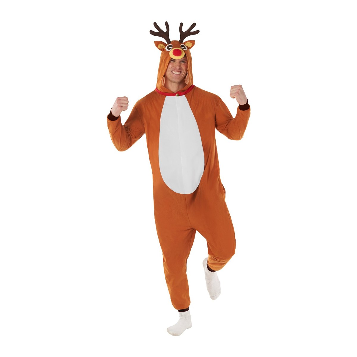 Mens Rudolph the Reindeer Onesie Costume