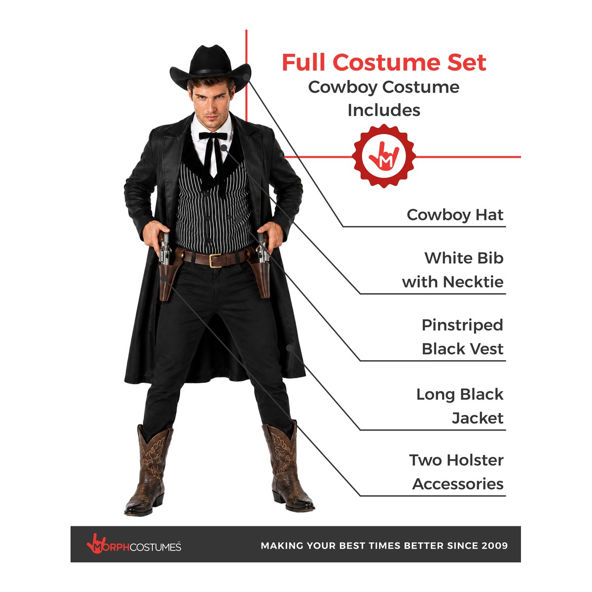Wild West Cowboy Costume Adult | MorphCostumes