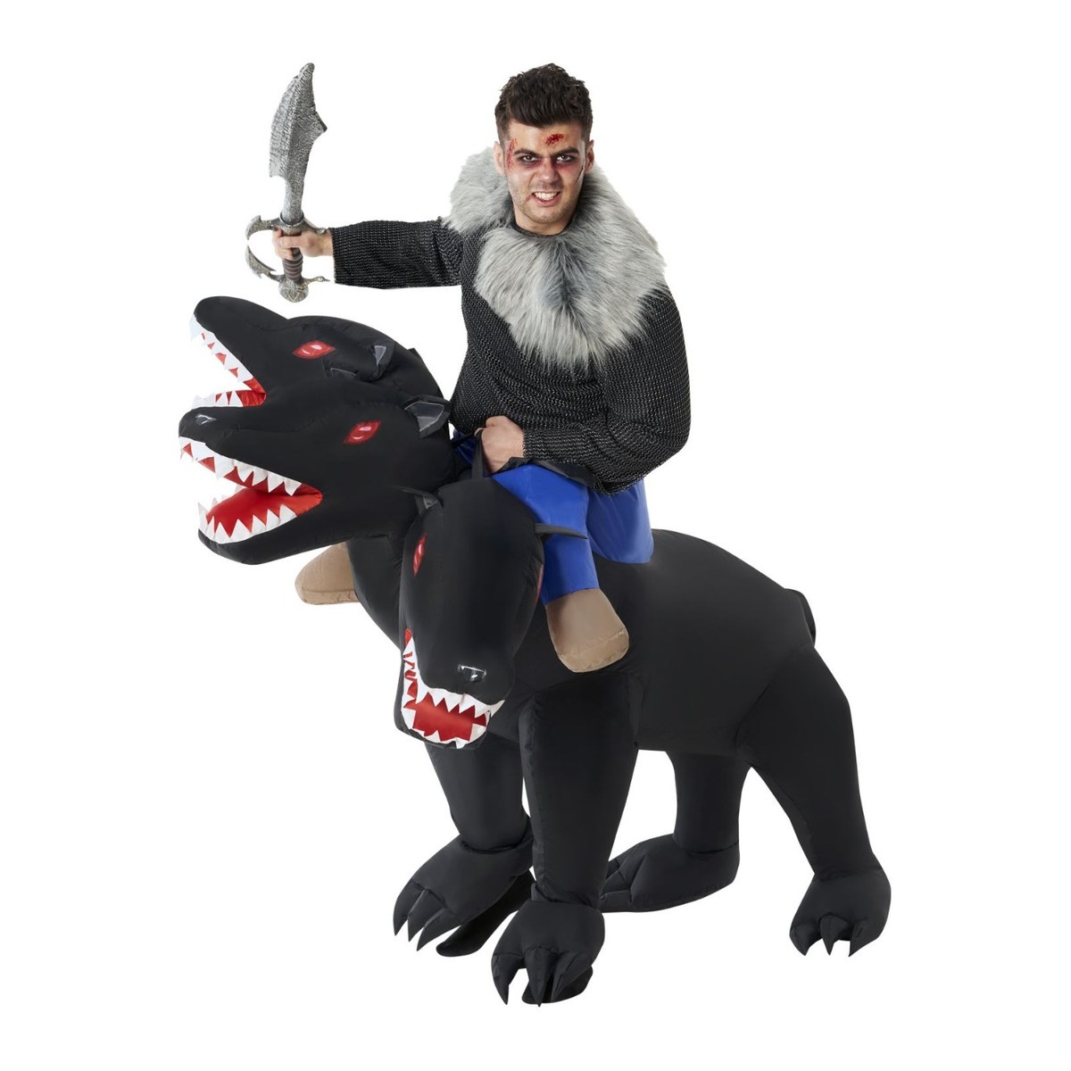 Evil 3-Headed Dog Ride On Inflatable Costume