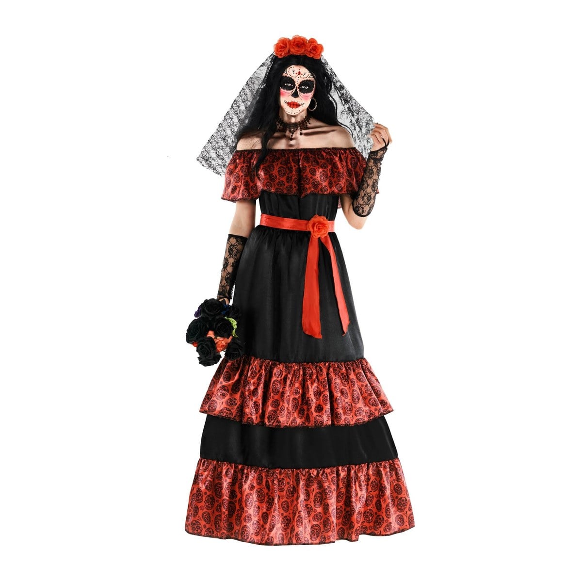 day of the dead ladies fancy dress Morph Costumes For Women, Dia de Los Muertos Costume Women, Womens Halloween Costume Adult, X Large day of the dead fancy dress
