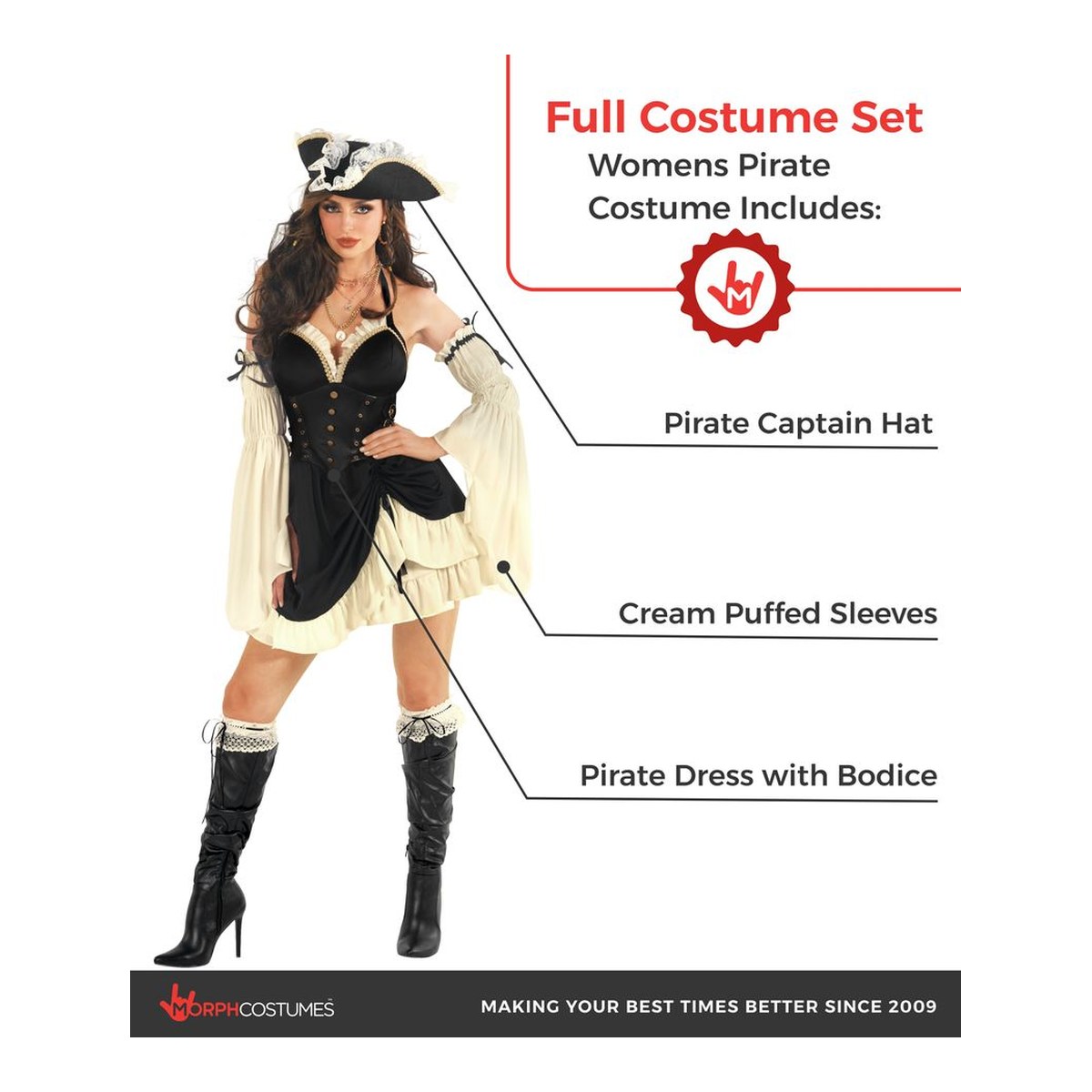 ladies pirate dress up Morph Costume Adult Women, Womens Pirates Costume, Pirate Women, Womens Halloween Costumes Adult, Medium NSNB