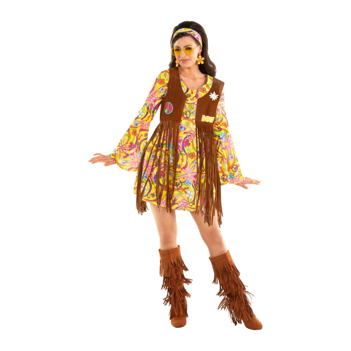 Women's Yellow Hippie Costume