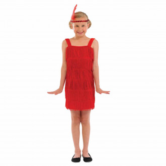 Kids 20s Red Flapper Dress Costume