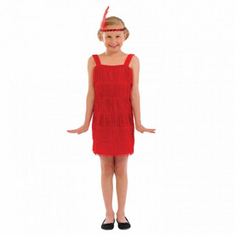 Kids Red Flapper Girl 20's Costume Dress