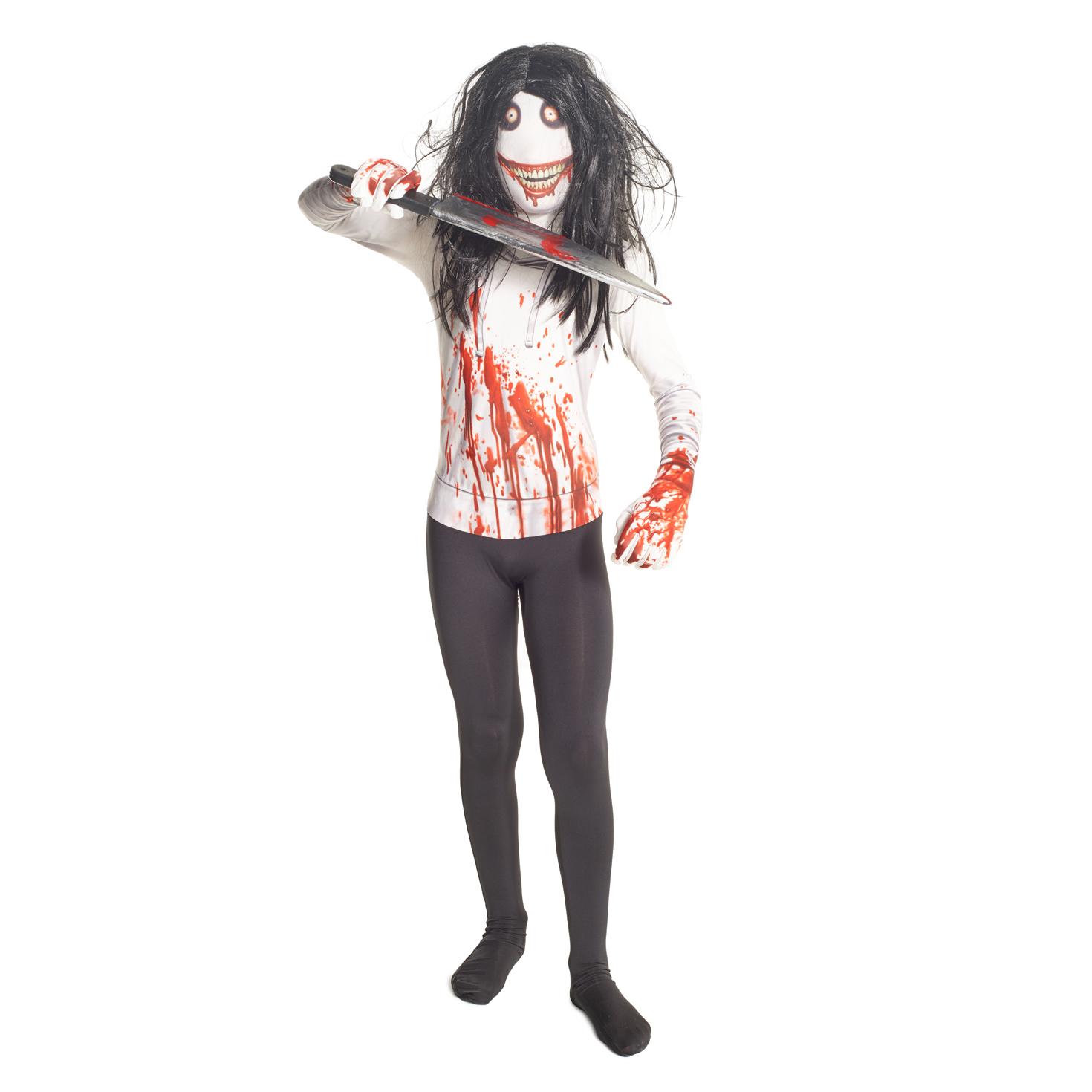 Kids Jeff The Killer Morphsuit with attached wig