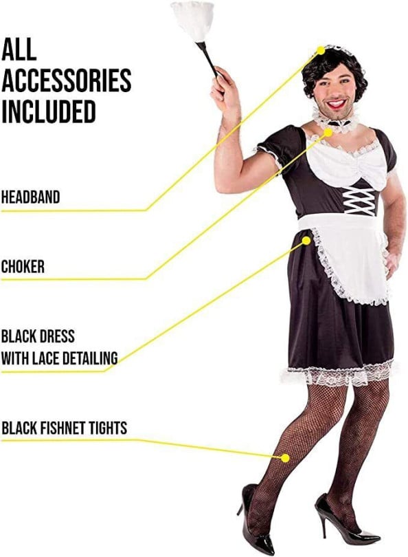 Men's Sexy French Maid Outfit Saucy & Funny Costume for Party Men's Sexy French Maid Outfit Saucy & Funny Costume for Party