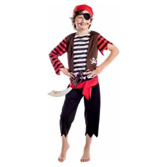 Kids Red and Black Pirate Costume