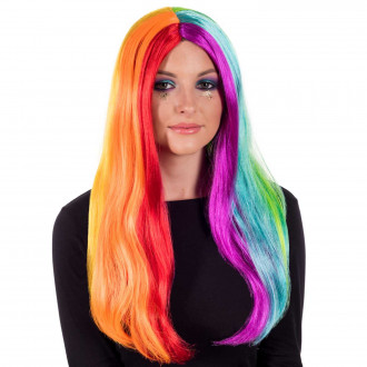 Deluxe Long Straight Rainbow Wig