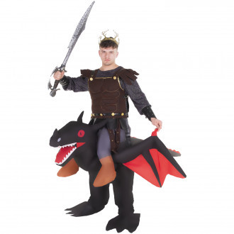 Black Ride On Dragon Inflatable Costume