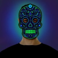 Adult Day of The Dead Skeleton Screaming Demon Mask