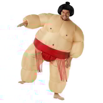 Mens Sumo Megamorph Inflatable Costume Red