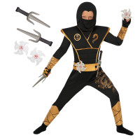 Kids Black and Gold Ninja Costume