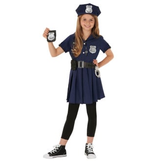 Kids Navy Police Dress Costume