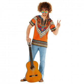 Mens Hippie Costume Kit Orange