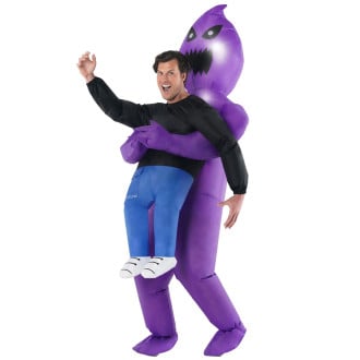 Inflatable Halloween Costume Light Up Purple Ghoul