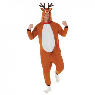 Mens Rudolph the Reindeer Onesie Costume