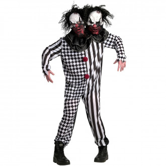 Mens Two Headed Clown Costume