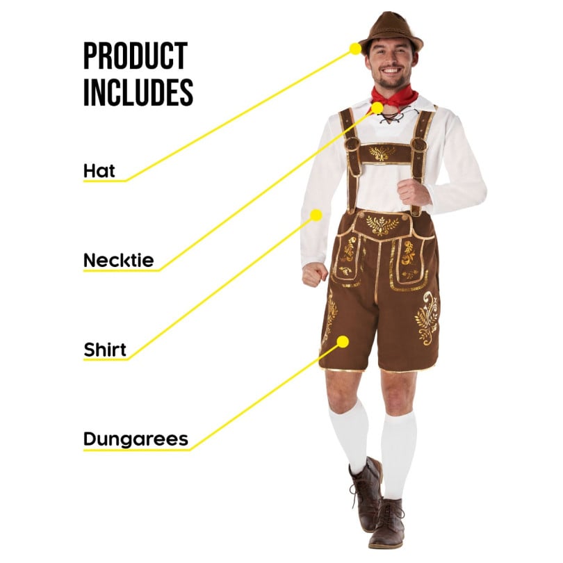 Mens Traditional Lederhosen Costume Mens Traditional Lederhosen Costume