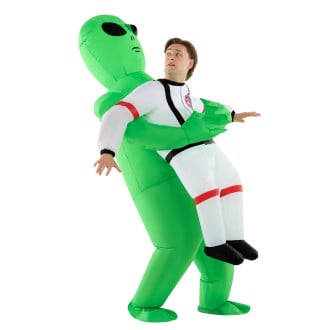 Inflatable Alien with Astronaut Costume Pick Me Up Mens