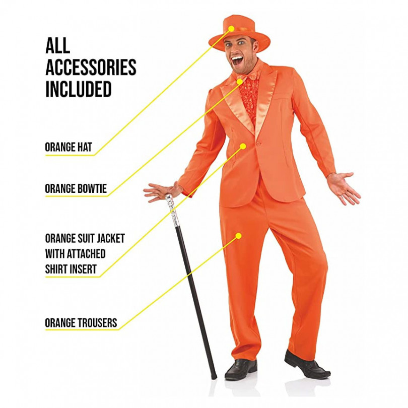 Mens Dumb Orange Suit Costume