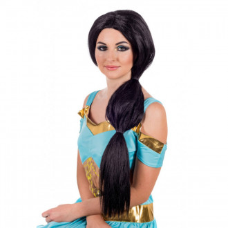 Long Black Arabian Princess Wig